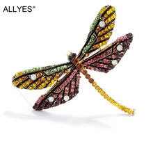 ALLYES Dragonfly Brooches For Women Girls Collar Lapel Pin Fashion Colorful Crystal Metal Vintage Insect Brooch Female Jewelry 2024 - buy cheap