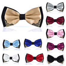 Gravata borboleta clássica masculina, gravata borboleta de cor sólida para casamento, cor de doce 2024 - compre barato