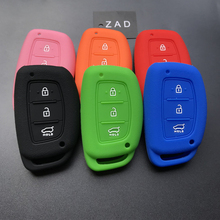ZAD Silicone car key case cover FOR Hyundai TUCSON ix25 i30 MISTRA ACCENT IX35 SOLARIS 2017 3 buttons smart key car accessories 2024 - buy cheap