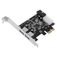 Расширительная карта USB 3,0 2 порта USB 3,0 PCI-E PCI Express 19 pin 4 pin IDE разъем низкопрофильный 2024 - купить недорого