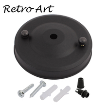 FRETE grátis D100mm Retro Rosa Teto Montagem de Luz com Cord Grip kit teto subiu para luminária Do Vintage-Preto