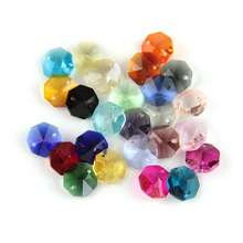 2000 pçs/lote Suncatcher Cor Misturada 14mm Lustre de Cristal Octagon Beads Em Dois Furos Para Fios de Casamento Pérolas 2024 - compre barato