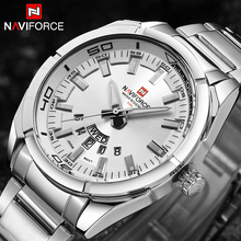 NAVIFORCE-relojes de marca para hombre, de acero completo, resistente al agua, informal, con fecha de cuarzo, de pulsera, masculino 2024 - compra barato