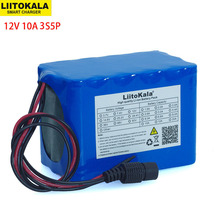 Liitokala-bateria de lítio recarregável, grande capacidade, 12 v, 10ah, 100%, proteção, 12 v, 18650 mah, com bms 2024 - compre barato