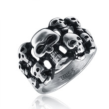 Anillo de calavera de acero inoxidable para hombre, productos de nuevo diseño, joyería punk de moda 2024 - compra barato