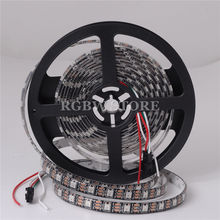 Tira de luces LED direccionable, 5m, SK6812, WS2812B, 60 LED/M, 300 píxeles, 5050 RGB, IP65, PCB negro, DC5V, IP65 2024 - compra barato
