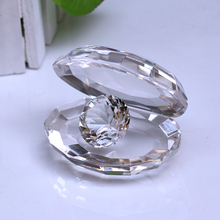 Free Shipping, 80MM Clear Crystal mussel shelln with diamond decoration office desk decoration furnishings home decoration gift 2024 - buy cheap