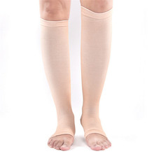2018 Women Men Elastic Toeless Compression Socks Stockings Support Knee High Tip Open Wholesale 2024 - buy cheap
