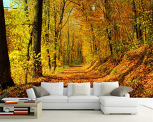 Beibehang Large 3d wallpaper full of leaves autumn forest 3d landscape home decoration painting 3d living room wallpaper mural 2024 - buy cheap