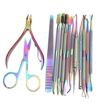 1Pc Stainless Steel Cuticle Spoon Pusher Fork Dead Skin Nail Art UV Gel Polish Remove Manicure Care Clean Tool 2024 - купить недорого