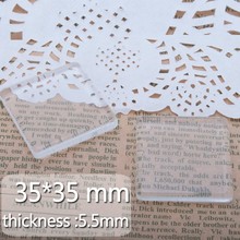 35*35mm Top Quality Square Crystal Clear Glass Cabochons Frame Pendant Cover For Jewelry Making,Thickness 5.5mm,20 pcs/lot-C3691 2024 - buy cheap