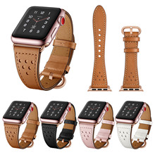 Pulseira de couro genuíno para apple watch, 38, 40/42/44mm, para iwatch band séries 5/4/3/2/1 2024 - compre barato