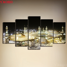 5D DIY Diamond Painting 5 Panel Islamic Muslim Mosque Landscape Cross Stitch Mosaic Diamond Embroidery Full Square Rhinestone 2024 - buy cheap