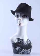 Cabeza de Maniquí de fibra de vidrio para mujer, sombrero de peluca, bufanda, exhibición, glamurosa, realista 2024 - compra barato
