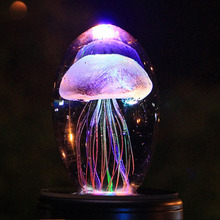 Lámpara de medusas 3D para niños, luz de medusas de noche, lámpara LED Multicolor, iluminación de peces de cristal para decoración de regalos de navidad 2024 - compra barato