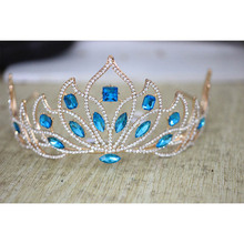Accesorios de joyas para el pelo para novia, Tiara nupcial de cristal rojo y corona de diamantes de imitación, diadema de princesa de novia para mujer BH 2024 - compra barato