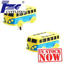 Yellow Bus Cufflink Cuff Link 2 Pairs Free Shipping 2024 - buy cheap