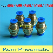 5X Free Shipping Pneumatic Bulkhead Straight PM 8MM 6MM 4MM 10MM Tube Pipe Connector Push in Quick Air Fitting PM-8 PM-6 PM10 2024 - buy cheap