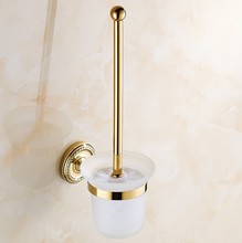 Suporte de escova ceaner de banheiro dourado zd774, acessórios de hardware para banheiro 2024 - compre barato