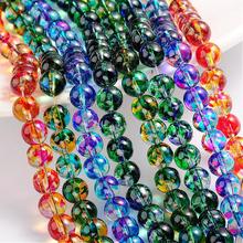 Jewelry DIY Beads Two Tone Spray Painted Transparent Glass Bead Strands,Round,Mixed Color,8mm,Hole:1mm;about 104pcs/strand,31.5" 2024 - buy cheap
