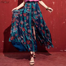 Женская длинная юбка ARTKA, с цветочным принтом, а-силуэта, QA10098X, на весну-лето 2019 2024 - купить недорого