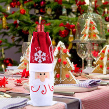 Funda navideña para botella de vino bolsas decoración navideña fiesta de navidad Santa Claus decoración detalles navidad 2024 - compra barato