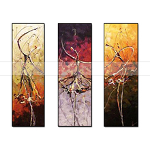 3Pcs/Set Hand Painted Abstract Canvas Painting Ballerina Oil painting Ballet Dancers Wall Art No Framed Decor Fashion Picture 2024 - buy cheap