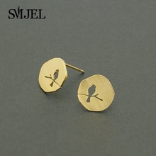 SMJEL 10pcs-S089 New Fashion Jewelry Animal stud Earrings Hollow Bird On A Branch Stud Earring for Women 2024 - buy cheap