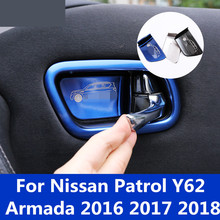 Car Styling Inner Door Handle Cover Door Bowl Frame Trim Sticker Protective sequins For Nissan Patrol Y62 Armada 2016 2017 2018 2024 - buy cheap