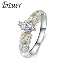 ERLUER Delicately Austrian Oval Crystal Zircon Silver plated Wedding Rings Engagement For Women girls Jewelry Fashion Gifts Ring 2024 - buy cheap