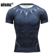 Aismz Nova Camada de Base T Shirt Calças De Fitness Secagem rápida 3D Impresso Camisetas Homens Partes Superiores & T Crossfit Aptidão Compressão camisa 2024 - compre barato