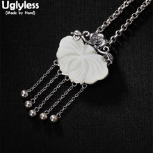 Uglyless-bolas de plata de ley 925 auténtica para mujer, colgantes con borlas, collares de araña de Jade Natural, sin cadenas, joyería tailandesa de plata 2024 - compra barato