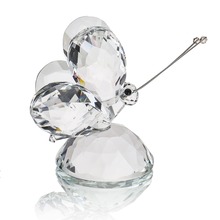 H&D Crystal Clear Flying Butterfly with Base Figurine Collection Cut Glass Ornament Statue Animal Paperweight Collectible Gift 2024 - buy cheap