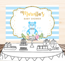 BEIPOTO Blue stripes backdrop for Photography girl birthday party banner bear flower baby shower customize background B-202 2024 - buy cheap