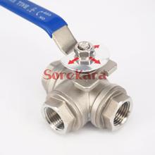 DN15 1/2" BSP Female Thread 304 Stainless Steel 3 Way L Port Ball Valve oil water air 229 PSI 2024 - buy cheap