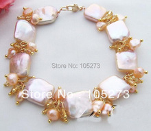 Top Quality Pearl Bracelet Natural Genuine Square Freshwater Pearls Crystal Bracelet AA 4-12MM 8inch Wholesale New Free Shipping 2024 - buy cheap