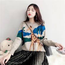 Sweater with deer Christmas jumper winter sweater pullovers female sweaters fashion 2018 women christmas sweater women DD1740 2024 - buy cheap