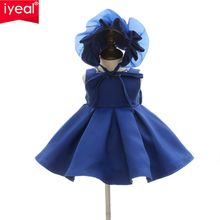 IYEAL/платье принцессы для маленьких девочек с цветочным рисунком и шляпой; свадебное платье для маленьких девочек; детская праздничная одежда для дня рождения; Vestidos; 1 год 2024 - купить недорого