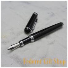 Duke DK02 Gentleman Black and Silver M Nib Fountain Pen metal case Gift ink pen With Ordinary Gift Box 2024 - buy cheap