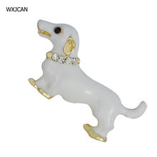 WXJCAN pet animal dog brooch enamel pin Rhinestone brooch women Novelty brooches pins broches jewelry fashion 40*20mm B5445 2024 - buy cheap