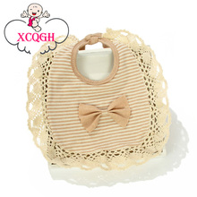 XCQGH Baby Bibs Cotton Lace Bow Strip Girl Dribble Bibs Infant Toddler Baberos Bebes Baby Boy Bib Bandana Bib For Feeding 2024 - buy cheap