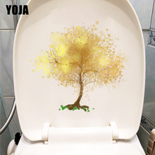 Yoja adesivos para decoração de parede, adesivo de decoração com tinta de árvore amarela, x cm para vaso sanitário 2024 - compre barato