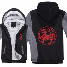 Winter Warm Shotokan Tiger Hoodies Thick Fleece New Printed Fashion Shotokan Karate Sweatshirt Warm Liner Men Jacket&Coat 2024 - buy cheap