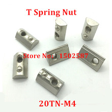 100pcs Thread M4 T Spring nut 20-M4 Half Round Elasticity Square Nuts 2020 Series Aluminum Profile Accessories Slot 6 2024 - buy cheap