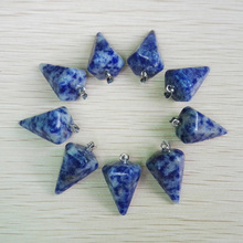 Natural Stone Sodalite Pendants Necklace stone for jewelry making pendulum pendant 12pcs/lot free shipping Wholesale 2024 - buy cheap