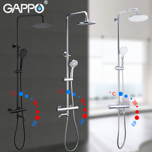 GAPPO Thermostatic Shower System Chrome Black Faucet Bathroom Bath Shower Mixer Set Waterfall Rain Shower Head Bathtub Taps 2024 - buy cheap