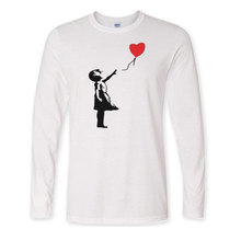 New Floating Balloon Girl Banksy Theres Always Hope Fashion T Shirt For Men Long Sleeve O Neck Cotton Casual Tshirt Loose Size 2024 - buy cheap