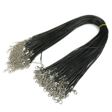 20pcs 1.5/2mm Black Wax Leather cord Snake Necklace Beading Cord String Rope Wire 45cm+5cm Extender Chain with Lobster Clasp DIY 2024 - buy cheap