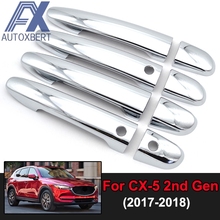 Car Styling Chrome Outer Door Handle Cover Catch Trim Smart Keyless Entry Molding Decoration For Mazda Cx-5 Cx5 KF 2017 2018 2024 - buy cheap