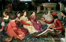 A Tale from the Decameron by John William Waterhouse famous Portrait art home decor High quality Handmade 2024 - buy cheap